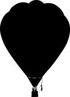 drawn black hot air balloon