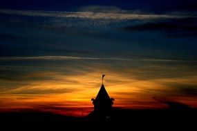 wonderful castle in the evening sky