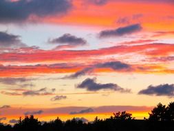 evening sunset sky different colors