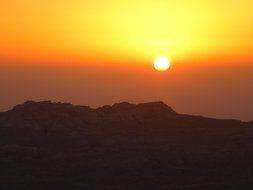 bright sunset in Jordan