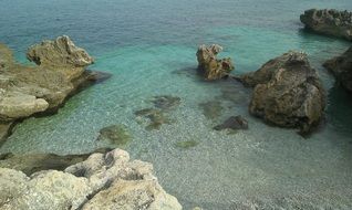 panoramic view of the stone coast in sicily