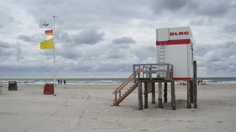 rescue booth dlrg on the beach, germany, amrum