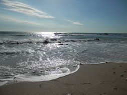 landscape of charmingly beautiful blue sea beach