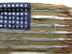 Tattered flag of U.S.A