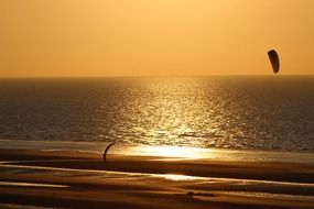 fine colorful sunset sea twilight in evening