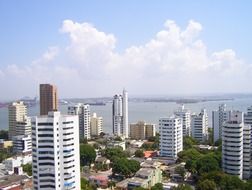 View of the cartagena on the background of the ocean