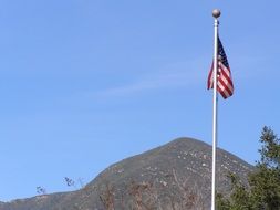 flag of America on mountain background