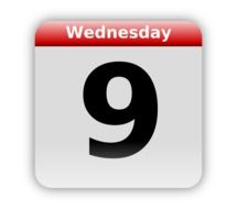 calendar wednesday 9 day