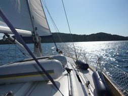 sea sailing in sunny day