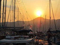 port at sunset