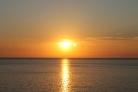 amazing sunset light above the water