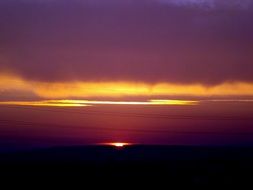 purple sunset on the horizon