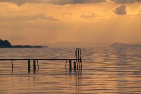 sunset afterglow in sky above sea, turkey, burhaniye