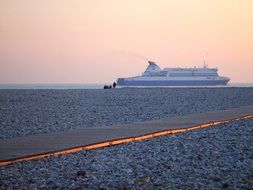 cruise ship in the evening