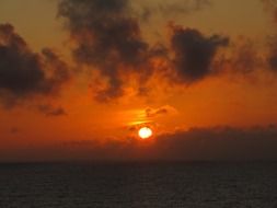 Sunset above the ocean in Norway