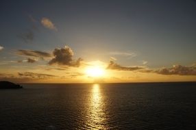 sunset in the caribbean