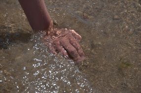Hand in the water