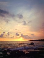 sunset on the sea horizon