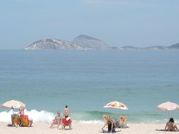 people on the beach in Rio de Janeiro, Brazil