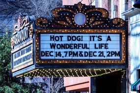 sign over the theatre marquee