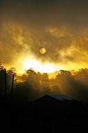 yellow sunset sky in Australia