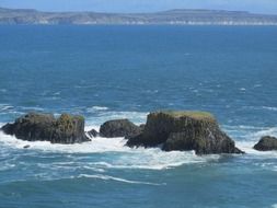 seascape of blue ocean in Ireland