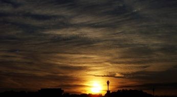 sunset in the twilight of the evening sky