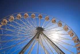 Ferris wheel view from below