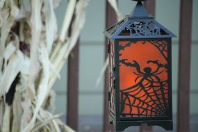 orange lantern on halloween