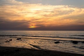 sunset on coastline