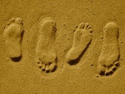 Photo of footprints on a sand