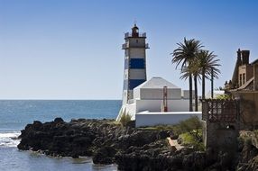 lighthouse on the coast in Portugal