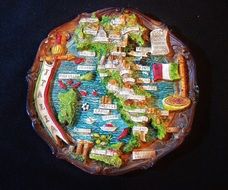 ceramic relief plate souvenir italy
