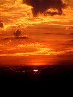 landscape of Golden sunset on a background of clouds