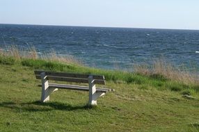 bench on the sea coast