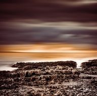 Stone shore irish ocean seascape