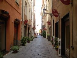 pedestrian alley in old town, italy