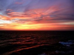 pink sunset over the ocean