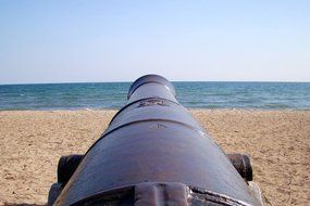 old cannon on beach