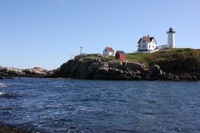 lighthouse on the ocean in Maine