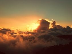 landscape of the clouds at the sunset