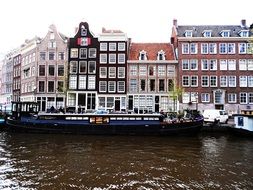 old buildings in Amsterdam canal view