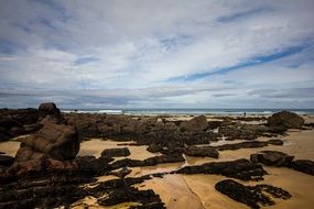 scenic rocks on beach,uk, scotland