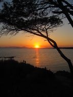 sunset at sea, italy, sardinia