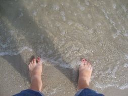 feet on a ocean shore