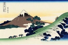 Mount Fuji painted on a banner