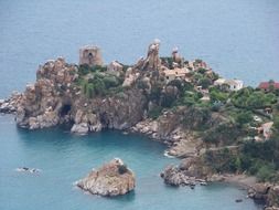 rocky island in italy