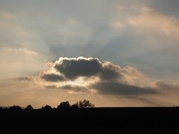 panorama of dramatic sunset