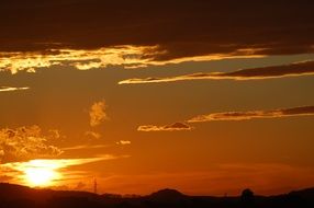 The fiery sky at sunset