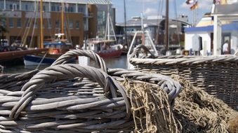 wicker basket and port